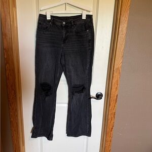 American Eagle Size 10 Classic Black Distressed Women Jeans